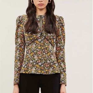 Top Shop Floral Long Sleeve Women's Top
